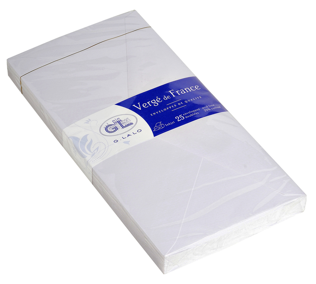 Envelop G.Lalo bank DL 110x220mm gegomd gevergeerd wit pak à 25 stuks afbeelding