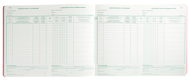 Register Piqure aandeelhouder NV/SA 250x320mm 80vel groen — Foto 2 van 2