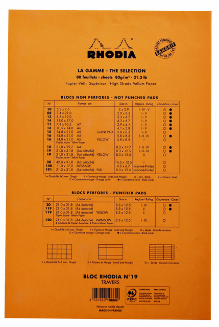 Schrijfblok Rhodia A4 lijn 80 vel 80gr geel — Foto 2 van 2