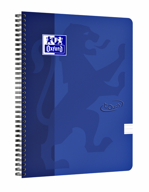 Spiraalblok Oxford Touch A4 lijn 140 pagina&apos;s 80gr blauw afbeelding