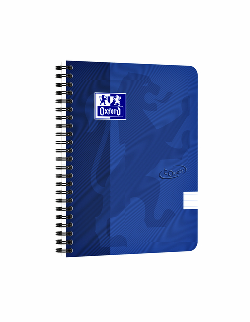 Spiraalblok Oxford Touch A5 lijn 140 pagina&apos;s 80gr blauw afbeelding