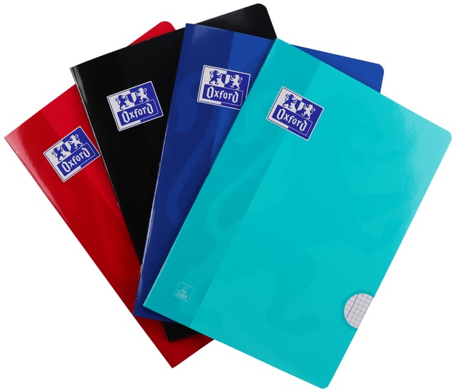 Schrift Oxford School A4 ruit 5x5mm 72 pagina&apos;s 80gr assorti afbeelding