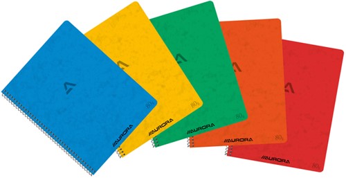 Schrift Aurora 210x165mm lijn 120blz spiraal assorti