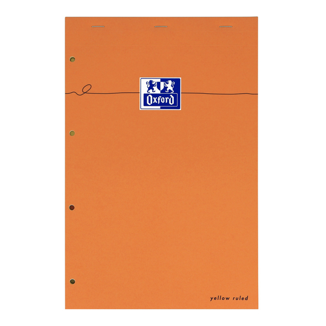 Cursusblok Oxford Orange Notepad A4+ lijn 4-gaats 160 pagina&apos;s 80gr oranje afbeelding