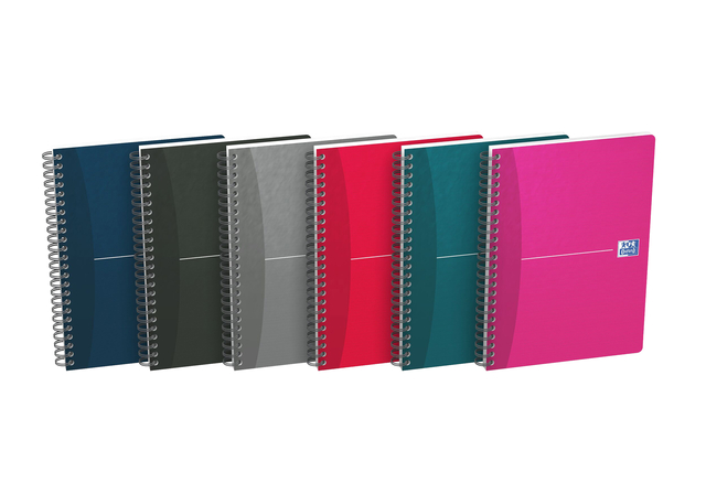 Spiraalblok Oxford Essentials A5 lijn 180 pagina&apos;s 80gr assorti afbeelding
