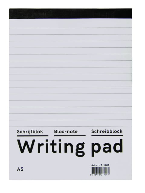 Schrijfblok Qbasic A5 lijn 160blz 60gr afbeelding