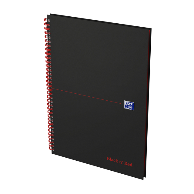 Spiraalblok Oxford Black n&apos; Red A4 lijn 140 pagina&apos;s 80gr afbeelding
