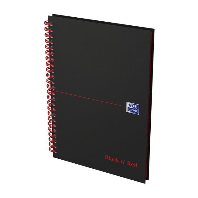 Spiraalblok Oxford Black n&apos; Red A5 lijn 140 pagina&apos;s 80gr afbeelding