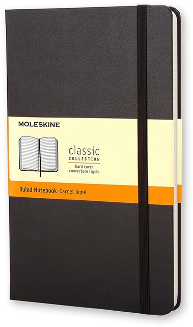 Notitieboek Moleskine large 130x210mm lijn zwart