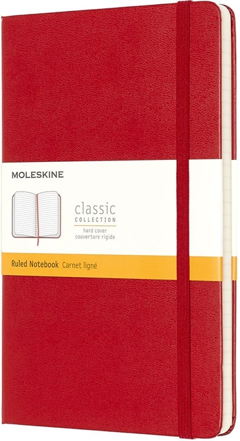 Notitieboek Moleskine large 130x210mm lijn rood