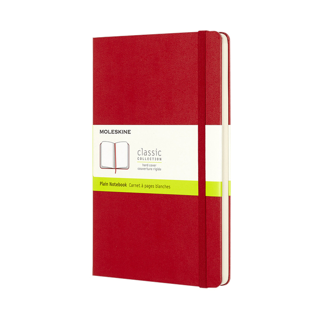 Notitieboek Moleskine large 130x210mm blanco hard cover rood afbeelding