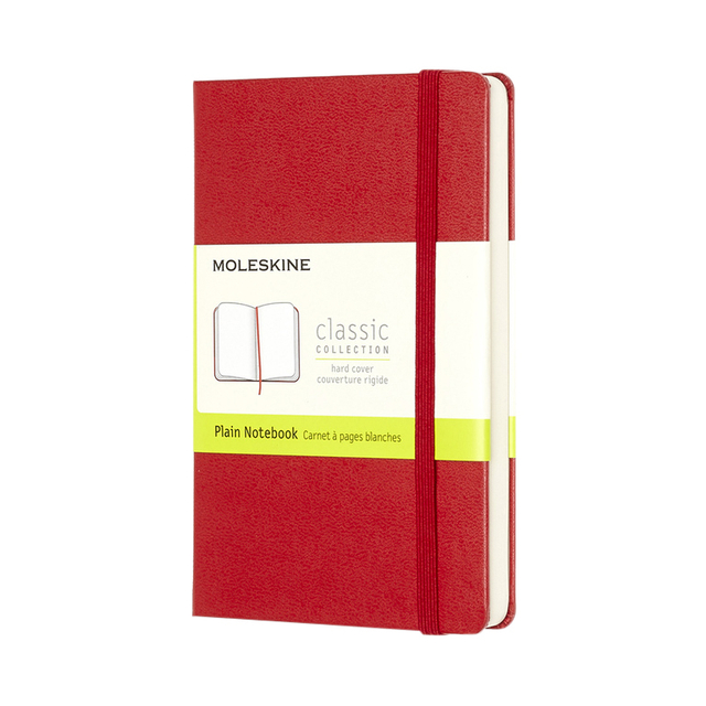 Notitieboek Moleskine pocket 90x140mm blanco hard cover rood afbeelding