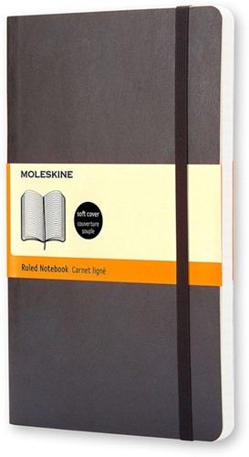 Notitieboek Moleskine large 130x210mm lijn zwart