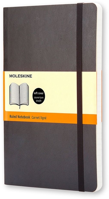 Notitieboek Moleskine large 130x210mm lijn zwart