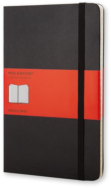 Adresboek Moleskine large 130x210mm hard cover lijn zwart afbeelding