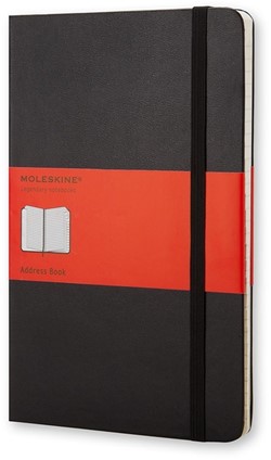 Adresboek Moleskine large 130x210mm hard cover lijn zwart
