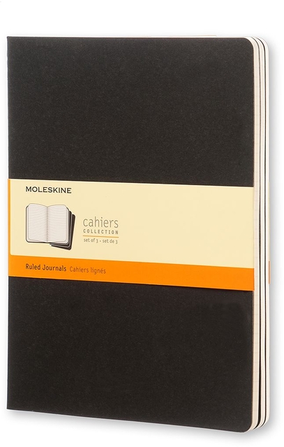 Schrift Moleskine 190x250mm lijn 240blz 70gr zwart