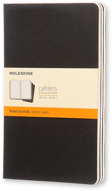 Schrift Moleskine 130x210mm lijn 160blz 70gr zwart