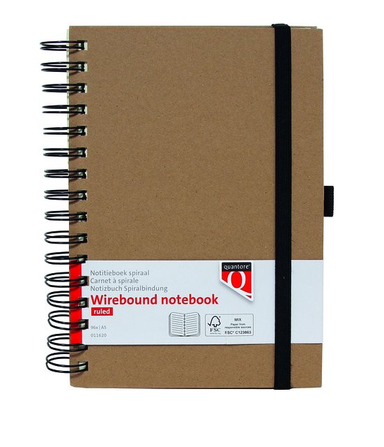 Notitieboek Quantore A5 spiraal kraft afbeelding