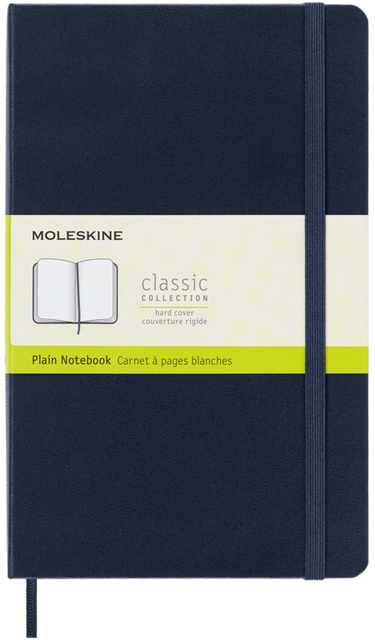 Notitieboek Moleskine large 130x210mm blanco hard cover sapphire blue afbeelding