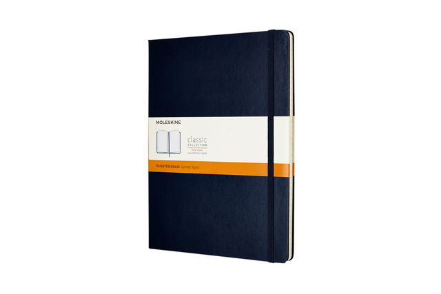 Notitieboek Moleskine XL 190x250mm lijn hard cover sapphire blue afbeelding