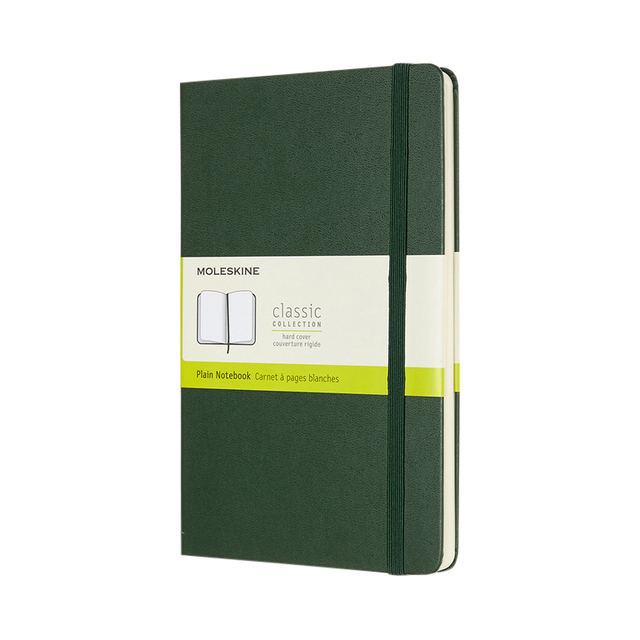 Notitieboek Moleskine large 130x210mm blanco hard cover myrtle green afbeelding