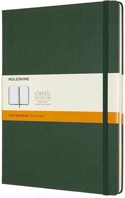 Notitieboek Moleskine XL 190x250mm lijn hard cover myrtle green