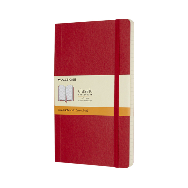 Notitieboek Moleskine large 130x210mm lijn soft cover scarlet red afbeelding
