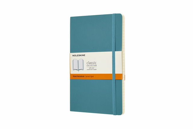 Notitieboek Moleskine large 130x210mm lijn soft cover reef blue afbeelding