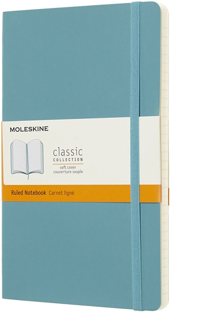 Notitieboek Moleskine large 130x210mm lijn soft cover reef blue afbeelding