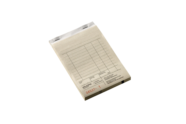 Kassablok Djois Atlanta met kopie (carbon) 142x100mm 50x2vel wit afbeelding