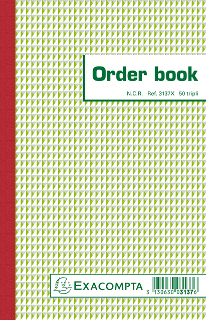 Orderboek Exacompta 210x135mm 50x3vel lijn afbeelding