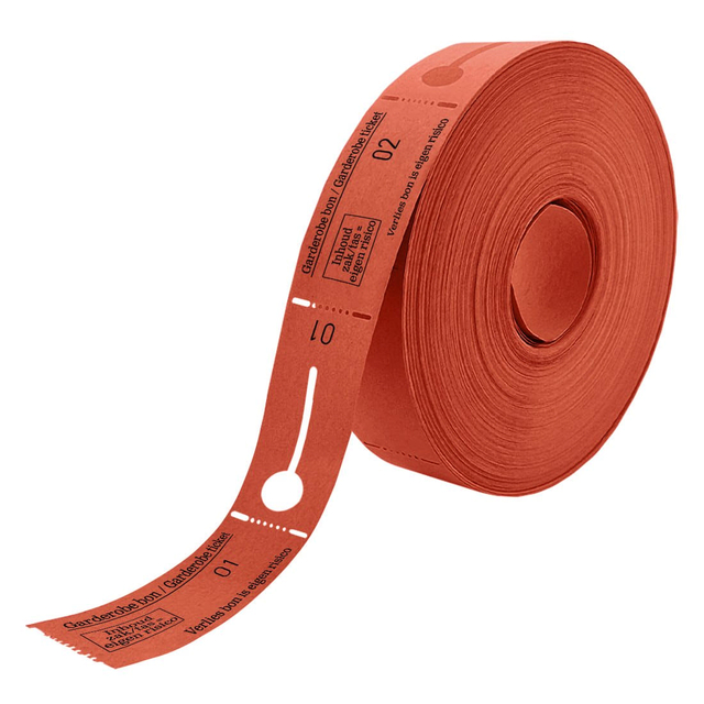 Garderobebonnen Combicraft nummering 2x 1 t/m 500 rood afbeelding