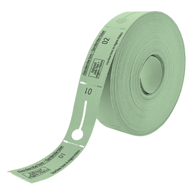 Garderobebonnen Combicraft nummering 2x 1 t/m 500 groen afbeelding