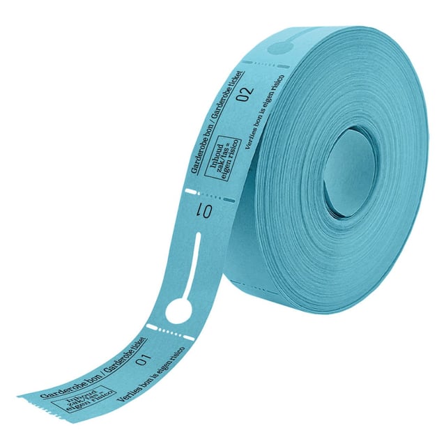 Garderobebonnen Combicraft nummering 2x 1 t/m 500 blauw afbeelding