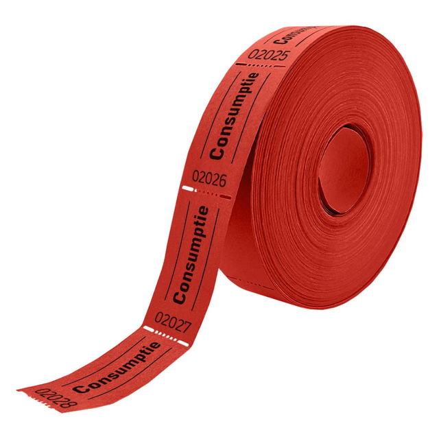 Consumptiebon Combicraft 57x30mm 2-zijdig 2x1000 stuks rood afbeelding