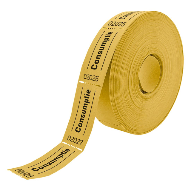 Consumptiebon Combicraft 57x30mm 2-zijdig 2x1000 stuks geel afbeelding