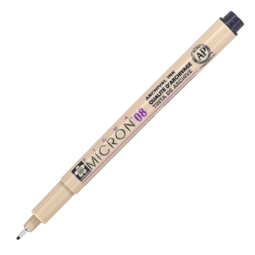 Fineliner Sakura Pigma Micron 08 0.5mm zwart afbeelding