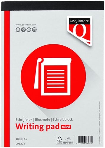 Schrijfblok Quantore A5 gelinieerd