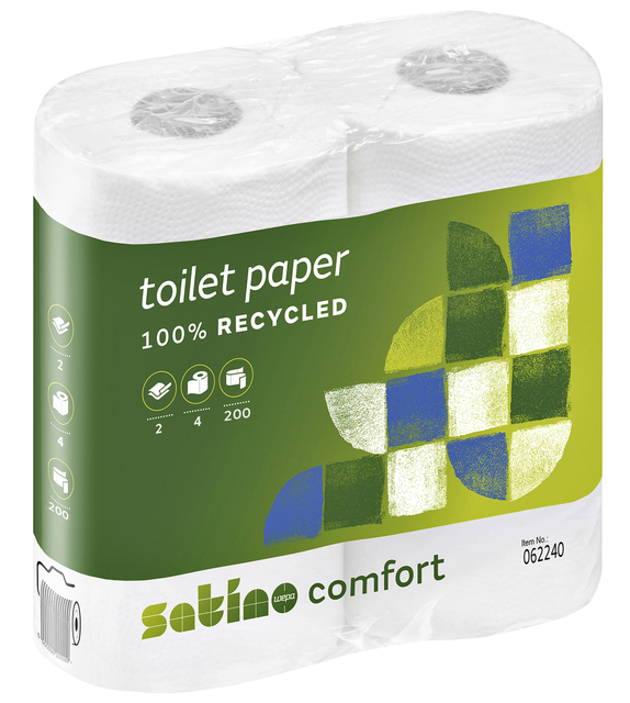 Toiletpapier Satino MT1 Comfort 2-laags 200 vel wit 062240 afbeelding