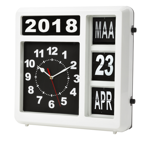 Wandklok Perel analoog 37x39cm  nederlandse versie wit — Foto 3 van 3
