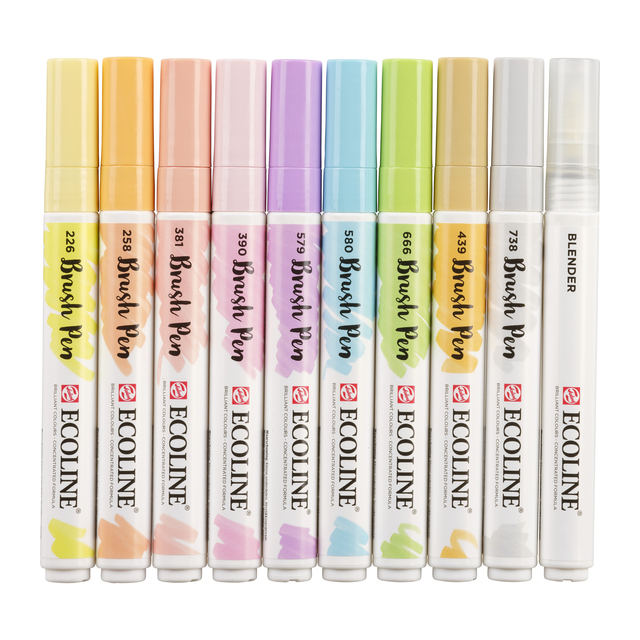 Brushpen Talens Ecoline set à 10 stuks pastel afbeelding