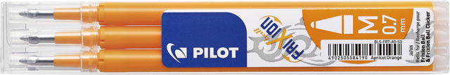 Rollerpenvulling Pilot friXion medium abrikoos oranje set à 3 stuks afbeelding