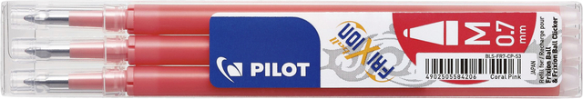 Rollerpenvulling Pilot friXion medium koraalroze set à 3 stuks afbeelding