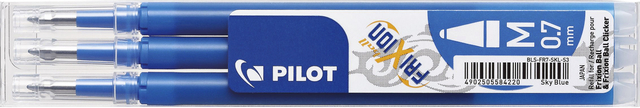 Rollerpenvulling Pilot friXion medium hemelsblauw set à 3 stuks afbeelding