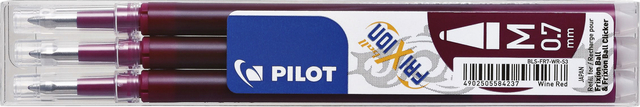 Rollerpenvulling Pilot friXion medium wijnrood set à 3 stuks afbeelding