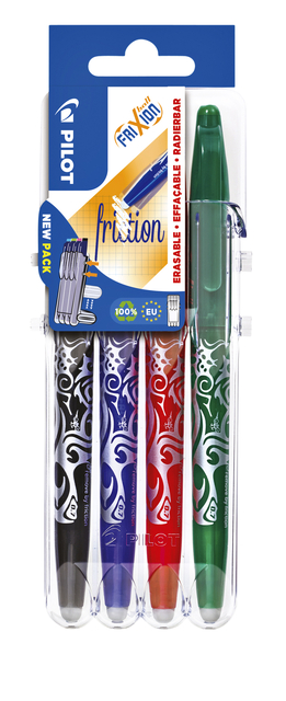 Rollerpen PILOT friXion medium basis assorti Set2Go à 4 stuks afbeelding
