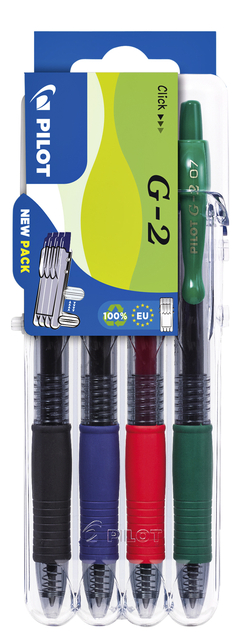 Gelschrijver Pilot clicker medium basis assorti Set2Go à 4 stuks afbeelding