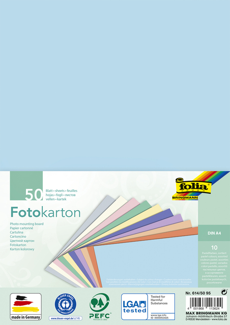 Fotokarton Folia 300gr A4 50vel pastelkleuren afbeelding