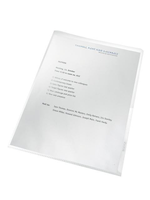 Insteekmap L-model Leitz Recycle A4 0.10mm PP transparant 25 stuks afbeelding